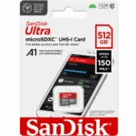 SanDisk Ultra SDSQUAC-512G-GN6MN microSD Card, Up to 150MB/s Read Speed, A1 App Performance, UHS-I Memory Card with SD Adapter - 512GB