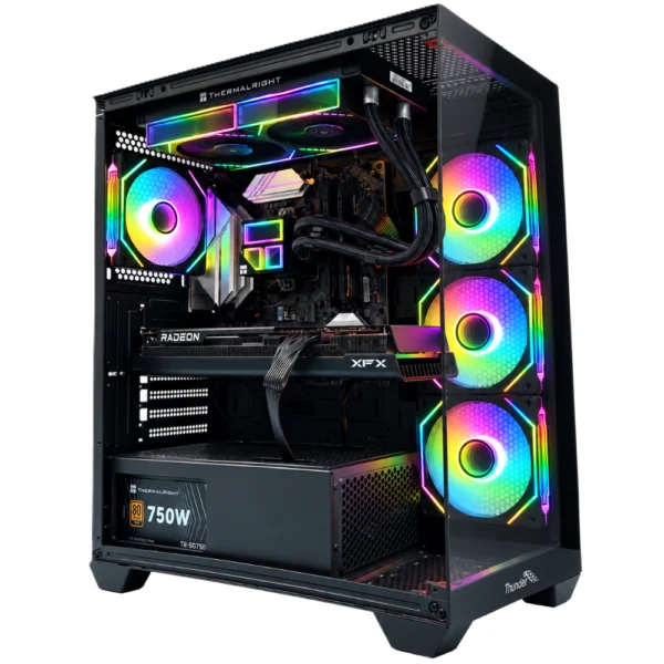 Thunder Nova TGC-1017 ATX Gaming PC Case, 360mm AIO Support, 4x ARGB Infinity Fans Pre-Installed - Black