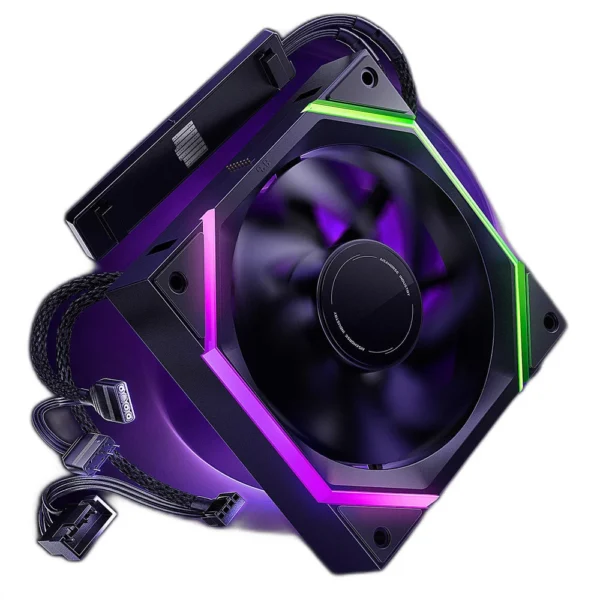AsiaHorse Nyota Pro 120mm ARGB PWM Case Fan, 1-Pack, Forward Blade - Black - Image 1
