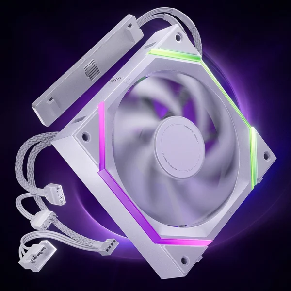 AsiaHorse Nyota Pro 120mm ARGB PWM Case Fan, 1-Pack, Forward Blade - White - Image 1