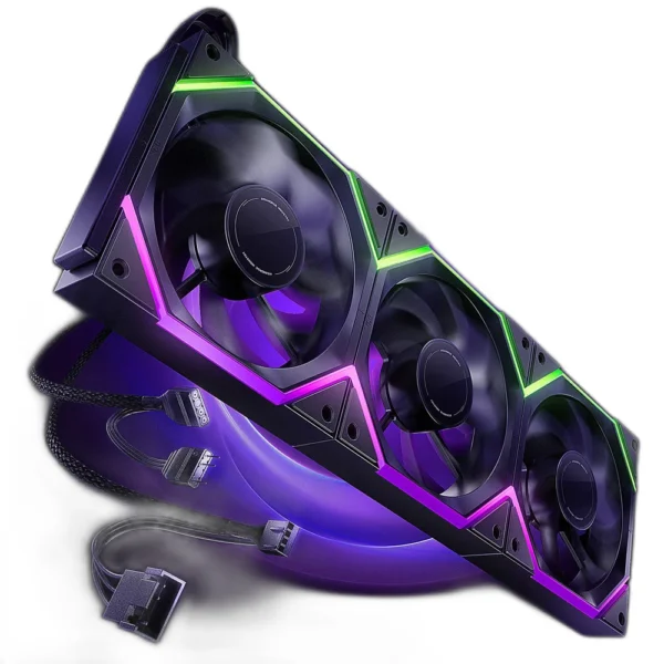 AsiaHorse Nyota Pro 120mm ARGB PWM Case Fan, 3-Pack, Reverse Blade - Black - Image 1