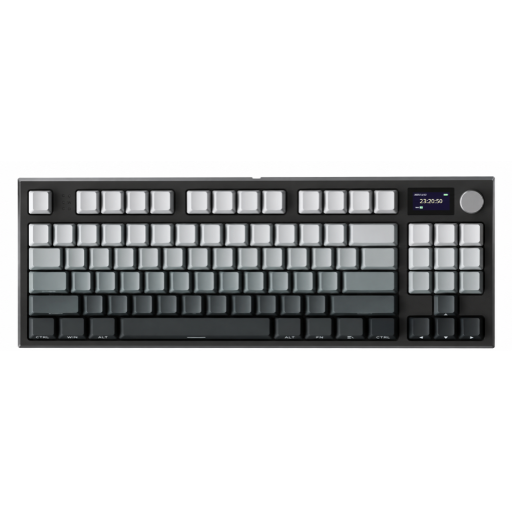 ATTACK SHARK K86 Wireless Mechanical Keyboard, 75% Layout, 87 Keys, TFT Color Display & Knob, 3-Mode Connection, Gasket Mount, Triple Sound Absorbing Foam, Programmable RGB,  Linear Blue Whale Switches – Moonlit Night
