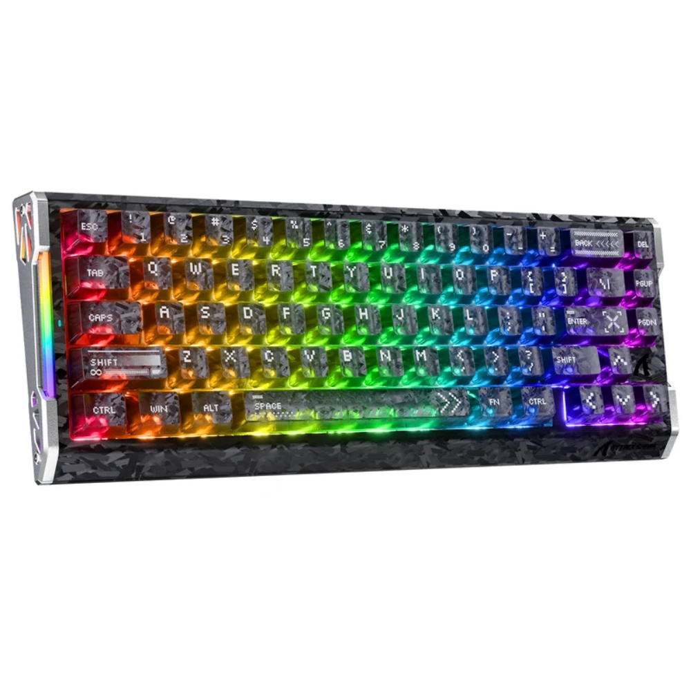 ATTACK SHARK R68 HE Rapid Trigger Wired Magnetic Gaming Keyboard, 60%, Carbon Fiber, 8KHz Polling Rate, 0.005mm RT Accuracy, Support RT/Snap Tap/DKS/MT/TGL – Ink Shade