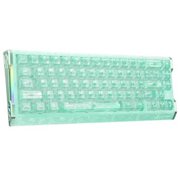 ATTACK SHARK R68 HE Rapid Trigger Wired Magnetic Gaming Keyboard, 60%, Carbon Fiber, 8KHz Polling Rate, 0.005mm RT Accuracy, Support RT/Snap Tap/DKS/MT/TGL - Lake Green