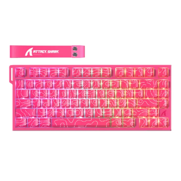 ATTACK SHARK R82 HE Rapid Trigger 8K Wired Mechanical Keyboard, Magnetic Switch with 0.005MM RT - Pink Contours