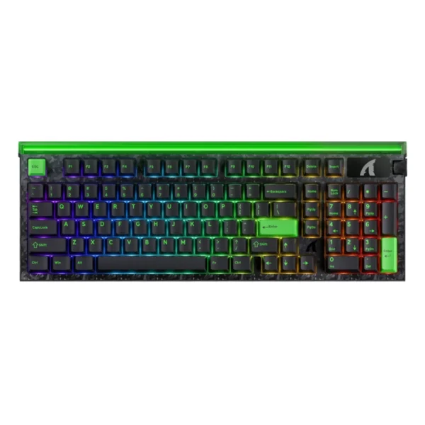 ATTACK SHARK R98 HE Rapid Trigger Wired Magnetic Gaming Keyboard, 98 Keys, Carbon Fiber, 8KHz Polling Rate, 0.005mm RT Accuracy, Support RT/Snap Tap/DKS/MT/TGL - Black Green