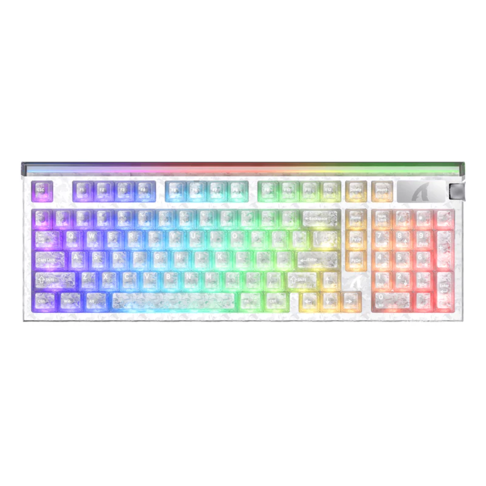 ATTACK SHARK R98 HE Rapid Trigger Wired Magnetic Gaming Keyboard, 98 Keys, Carbon Fiber, 8KHz Polling Rate, 0.005mm RT Accuracy, Support RT/Snap Tap/DKS/MT/TGL – Ice Ninja