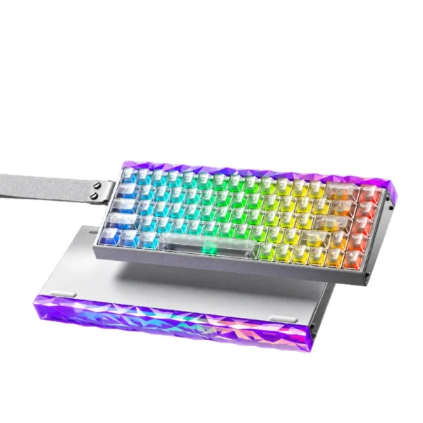AULA HERO 68 HE Wired Mechanical Keyboard, 8K Polling Rate/128k Scanning Rate, 68% Gasket Hall Effect Hot Swappable Custom Keyboard - White Frosted Translucent - Ice Heart Silver Switch
