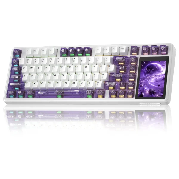 AULA L99 Smart Wireless Mechanical Keyboard, RGB Backlight – Crystal Nebula – Caramel Latte Switch