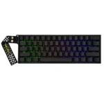 AULA MINI60 HE Pro Wireless Hall Effect Gaming Keyboard, 60%, 8000Hz Polling, 128KHz Scanning, Rapid Trigger, Adjustable Actuation, Tri-Mode Bluetooth 5.0 and 2.4GHz and USB-C, RGB, Hot-Swappable PBT Keycaps, 4000mAh – Black – Stormrise Magnetic Switch