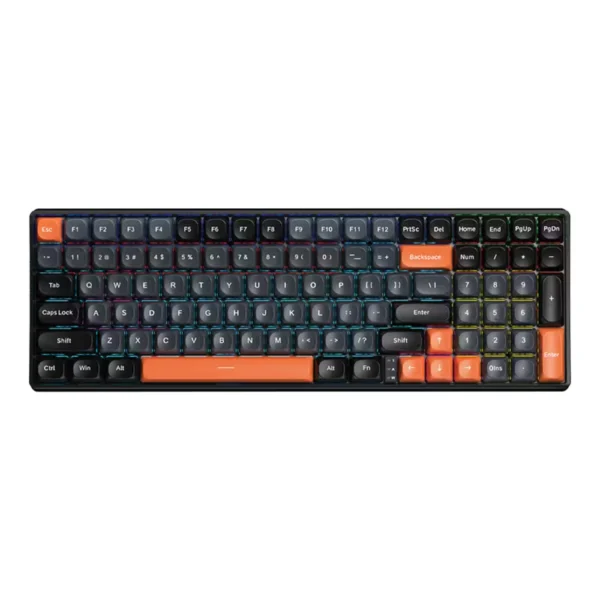 AULA S100 PRO Tri-Mode Mechanical Gaming Keyboard, Red/Brown Switch - Grey & Yellow