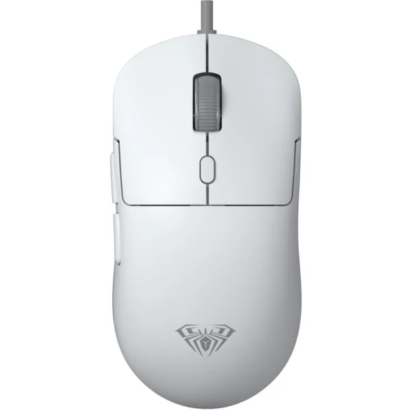 AULA S35 Wired Gaming Mouse, 7200 DPI Optical Sensor, 13 RGB Lighting Modes, Macro Side Buttons, Lightweight Ergonomic Design - White
