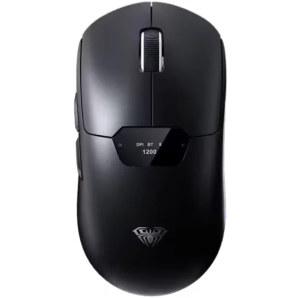 AULA SC390 Wireless Gaming Mouse with Display Screen, Tri-Mode Bluetooth 2.4GHz USB-C, PAW3311 Sensor, 20,000 DPI, 1000Hz Polling Rate, 400mAh Battery, 64g Lightweight - Black