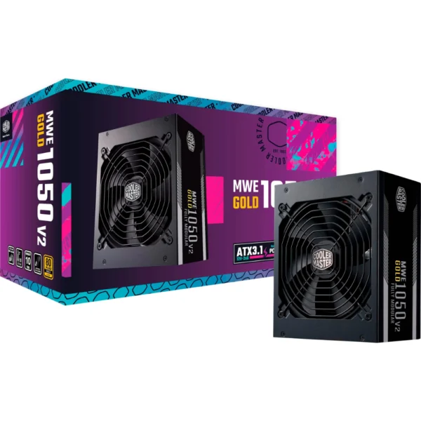 Cooler Master MWE Gold 1050 V2 MPE-A501-AFCAG-3EEU ATX 3.1 1050W Fully Modular Power Supply, 80 PLUS Gold, 12V-2x6, 140mm FDB Fan