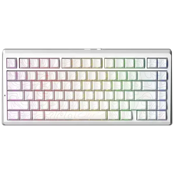 LEOBOG A80RT Ultra Mechanical Gaming Keyboard, 82-Key 75% Layout, Magnetic Hall Effect Switches, 8KHz Polling, 0.01mm Rapid Trigger, Hot-Swappable, RGB Backlit, USB Type-C Wired - White Contour - White Jade Magnetic Switch