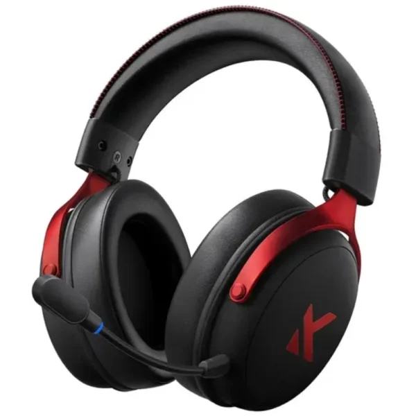 MCHOSE V9 Pro Wireless Gaming Headset, 53mm Bio-Cellulose Drivers, 7.1 Surround Sound, AI Noise-Canceling Microphone, 250-Hour Battery, Support 2.4GHz and Bluetooth Wireless, Wired - Black Red