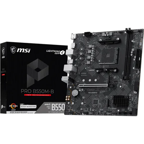 MSI PRO B550M-B AM4 DDR4 Motherboard, mATX - Supports AMD Ryzen 5000/4000/3000 Processors