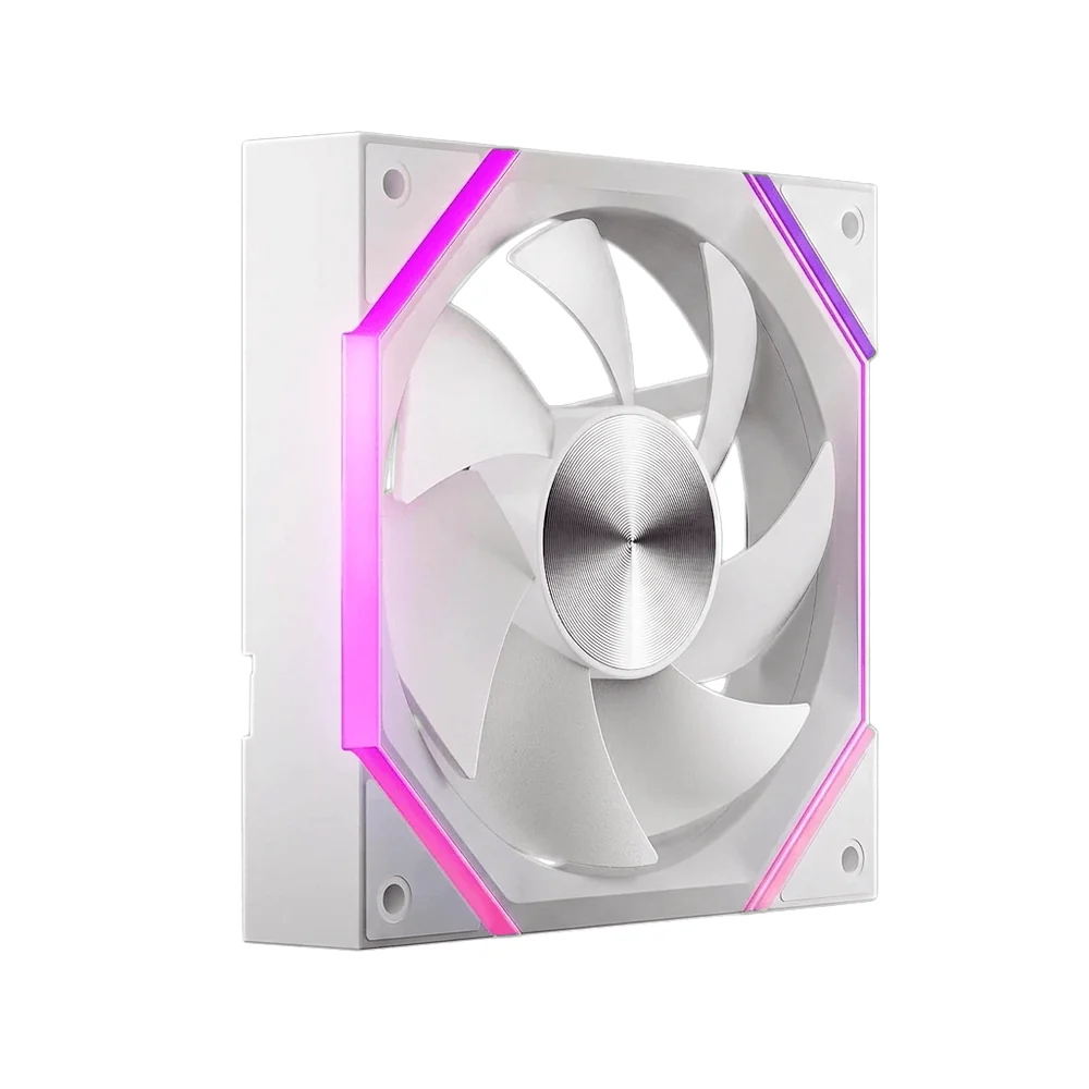 AsiaHorse Nyota 120mm ARGB PWM Case Fan, 1-Pack, Forward Blade - White - Image 1