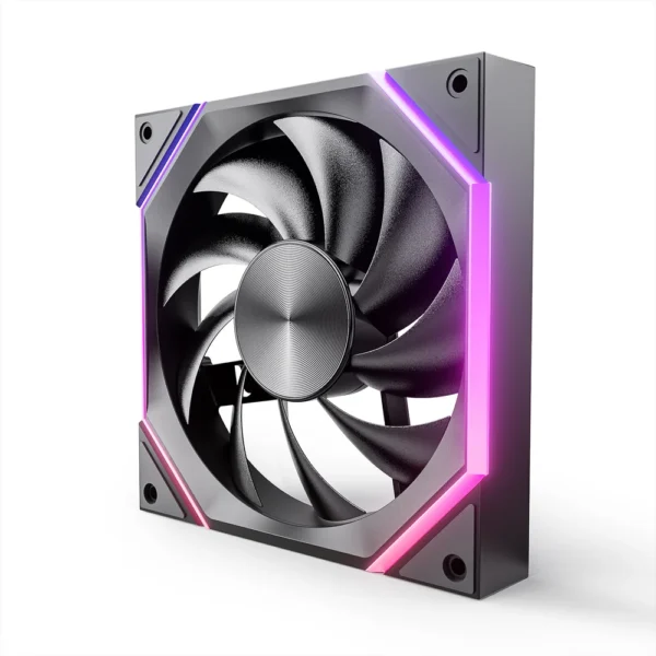 AsiaHorse Nyota Mega A14 140mm ARGB PWM Case Fan, 1-Pack, Forward Blade - Black - Image 1