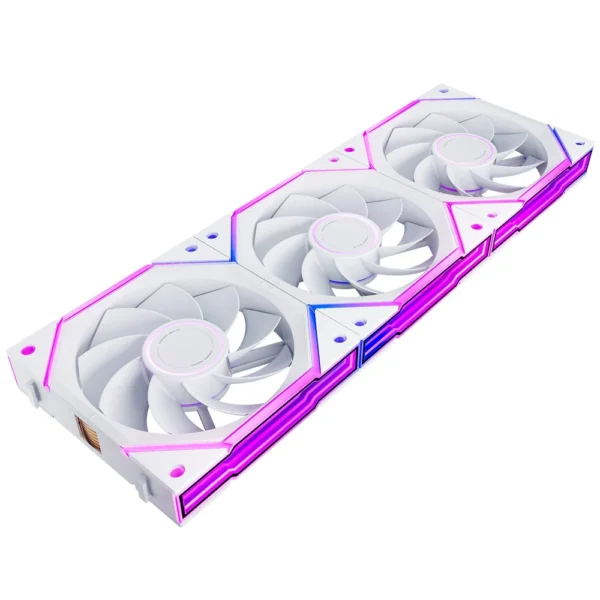 AsiaHorse Nyota Ultra 120mm ARGB PWM Case Fan, 3-Pack, Reverse Blade - White - Image 1