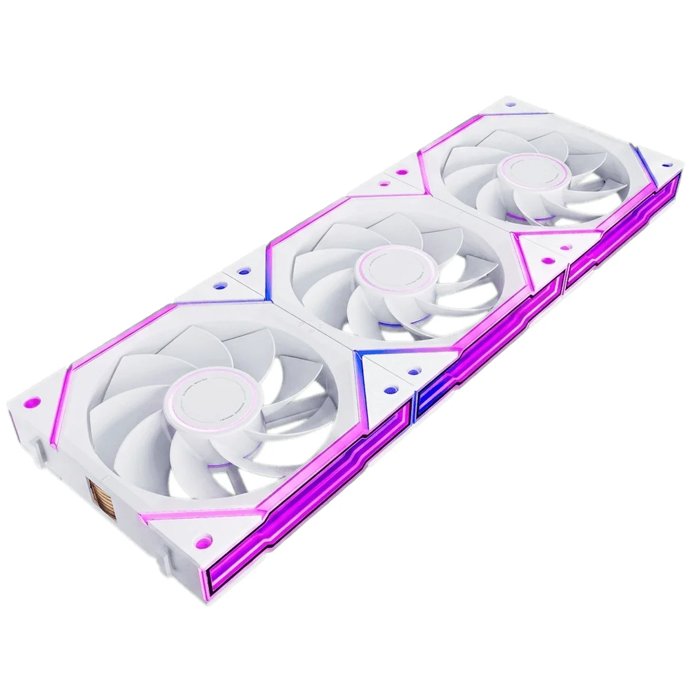 AsiaHorse Nyota Ultra 120mm ARGB PWM Case Fan, 3-Pack, Reverse Blade - White - Image 1