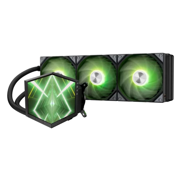 TRYX Stage 360 ARGB AIO Liquid CPU Cooler, Dual 4.0-inch IPS Pump Screens, 280W TDP - Black - Image 1