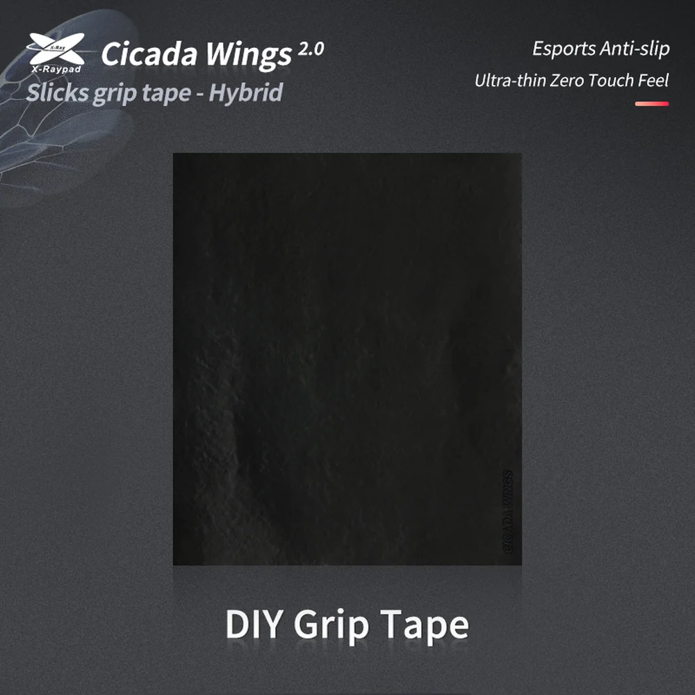 X-Raypad Cicada Wings V2 Slicks Universal Pre-cut Tacky Mouse Grip Tape, Black - Image 1