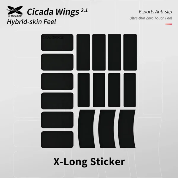 X-Raypad Cicada Wings V2.1 Universal Pre-cut Tacky Long Stick Grip Tape, Black - Image 1