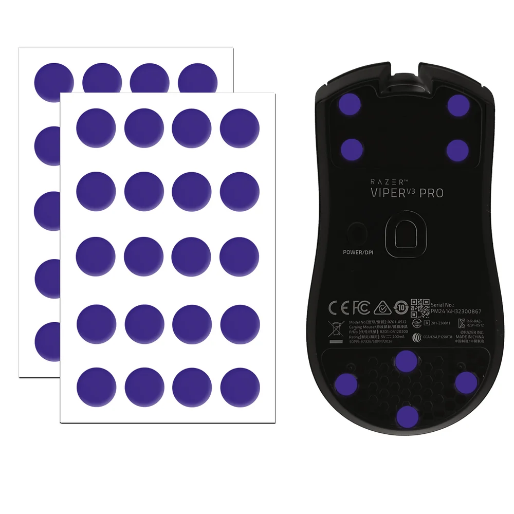 X-Raypad Obsidian Air Mouse Skates, 40x Universal Dots, Quiet Hardened PTFE - Image 1