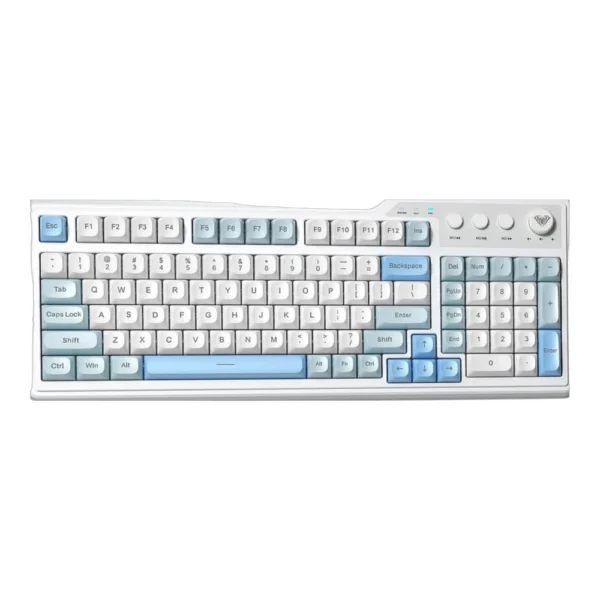AULA F3099 Mechanical Gaming Wired Keyboard, RGB Backlit – White + Blue + Dark Blue