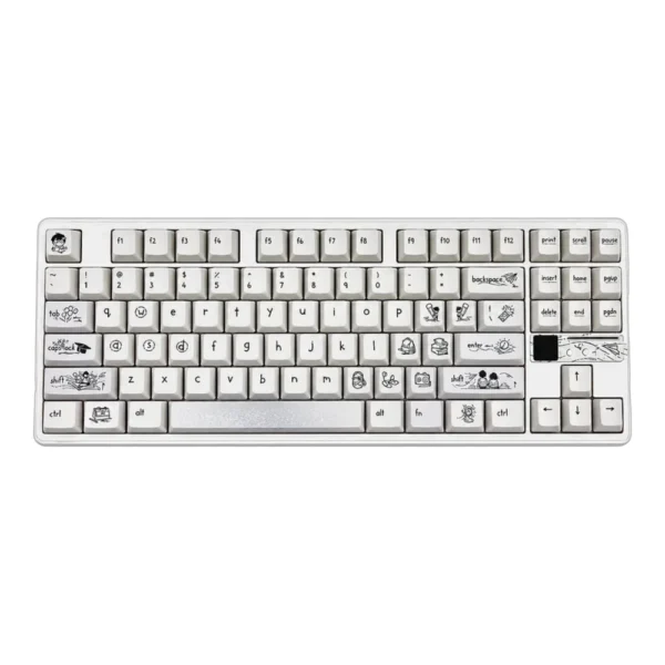AULA F87 PRO V2 Wireless Mechanical Gaming Keyboard, 87-Key TKL, 10000mAh Battery, 8K Polling Rate, Tri-Mode Bluetooth/2.4GHz/USB-C, Hot-Swappable, RGB Backlit, Gasket-Mounted with LED Matrix Display - Master Edition White - Sea Dome Switch