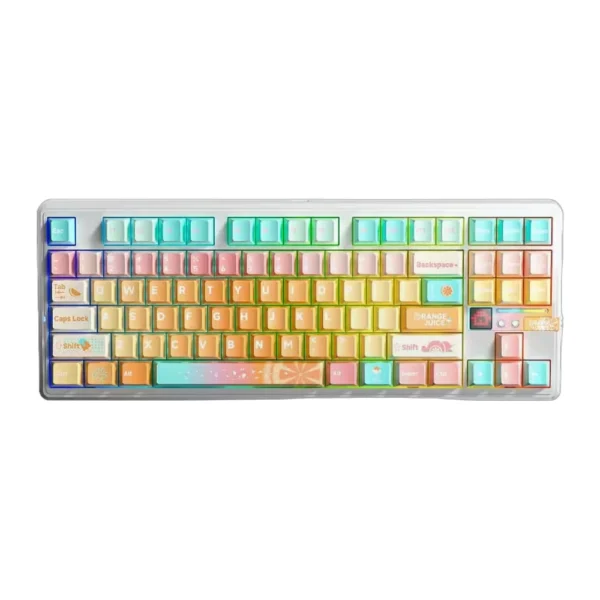 AULA F87 PRO V2 Wireless Mechanical Gaming Keyboard, 87-Key TKL, 10000mAh Battery, 8K Polling Rate, Tri-Mode Bluetooth/2.4GHz/USB-C, Hot-Swappable, RGB Backlit, Gasket-Mounted with LED Matrix Display - White - Meteor Ice Cream Switch