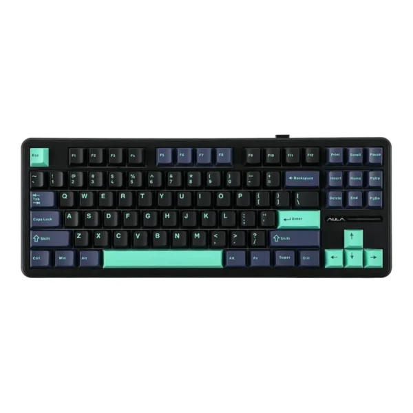 AULA F87 Pro Wireless Mechanical Keyboard, 80% Gasket Hot Swappable Custom Keyboard - Thunder Black - LEOBOG Greywood V3 Switch