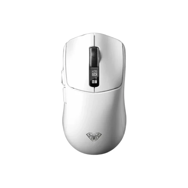 AULA SC525 Lightweight Tri-Mode Wireless Gaming Mouse, PAW3311 Sensor, Adjustable 12000 DPI, 1000Hz Polling Rate, 2.4GHz/Bluetooth/USB-C Wired, Honeycomb Shell, 67g Ultra-Light Design, RGB Lighting - White
