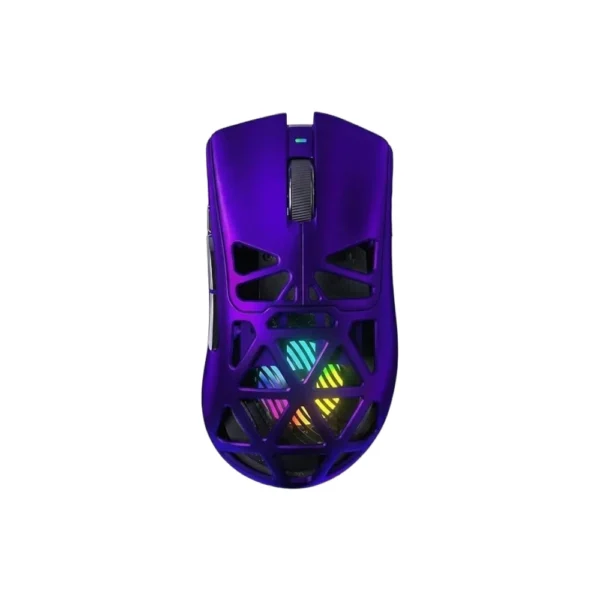 AULA SC620 Lightweight Tri-Mode Wireless Gaming Mouse, PAW3311 Sensor, Adjustable 12000 DPI, 1000Hz Polling Rate, 2.4GHz/Bluetooth/USB-C Wired, Honeycomb Shell, 67g Ultra-Light Design, RGB Lighting - Purple Contour