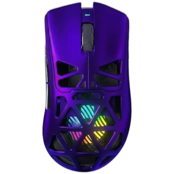 AULA SC620 Lightweight Tri-Mode Wireless Gaming Mouse, PAW3311 Sensor, Adjustable 12000 DPI, 1000Hz Polling Rate, 2.4GHz/Bluetooth/USB-C Wired, Honeycomb Shell, 67g Ultra-Light Design, RGB Lighting - Purple