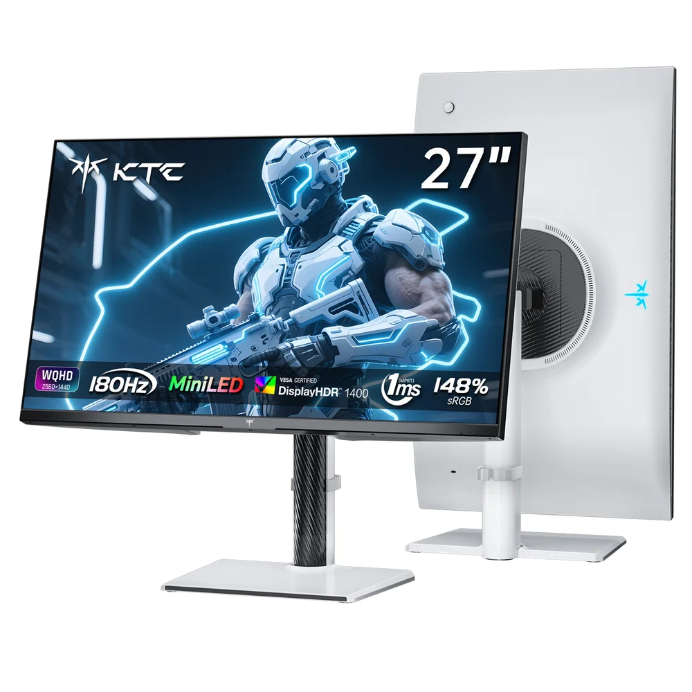 KTC M27T6 27-inch WQHD Mini LED gaming monitor with slim bezel and adjustable stand