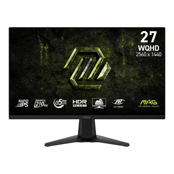 MSI MAG 275QF E21 WQHD 27-inch 210Hz Rapid IPS Gaming Monitor, 2560×1440, 0.5ms GtG, DisplayHDR 400, G-SYNC Compatible, AMD FreeSync Premium